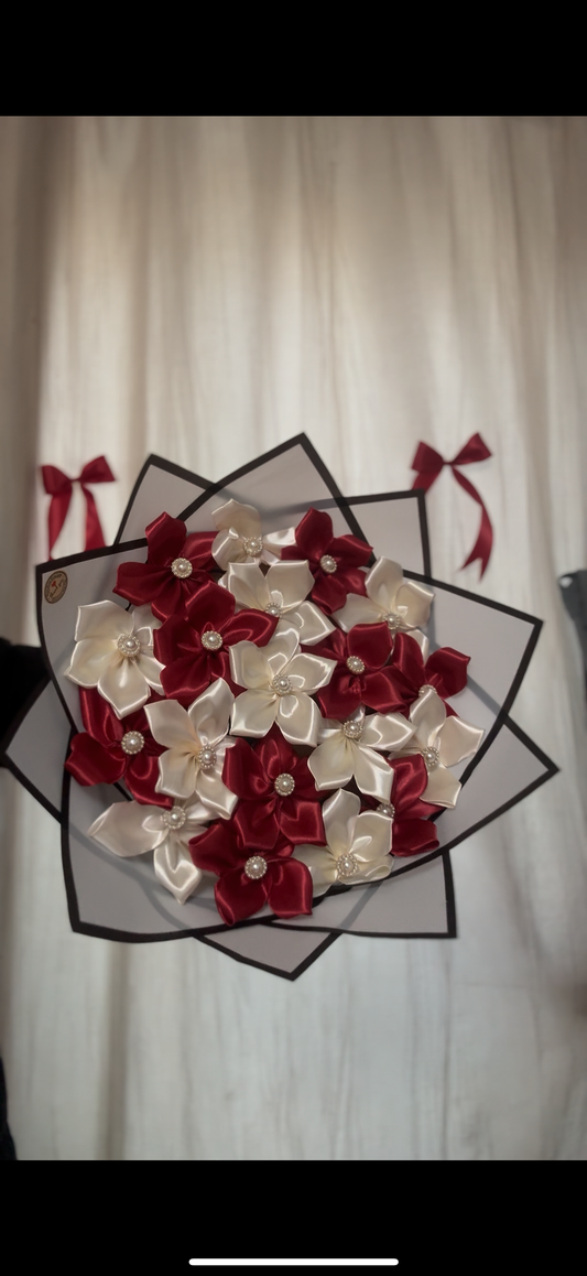 Red and white plumeria