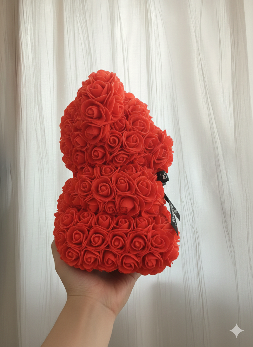 Handmade Red Rose teddy 🧸