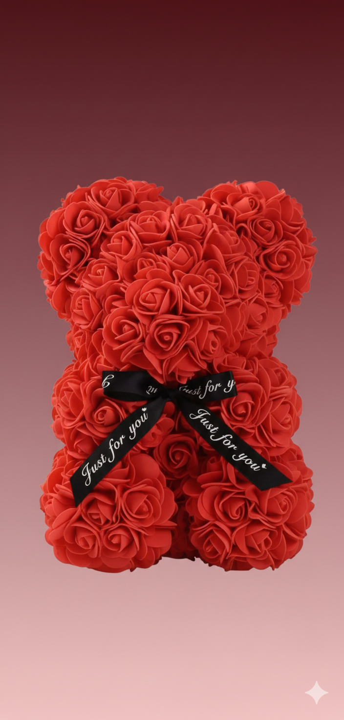 Handmade Red Rose teddy 🧸