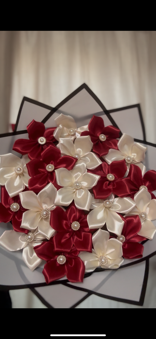 Red and white plumeria